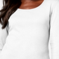 Karen Scott Women's Cotton Scoop Neck Top White Size Petite
