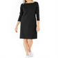 Karen Scott Women's Cotton Studded Swing Dress Black Size Small