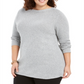 Karen Scott Women's Plus Curved Hem Tunic Gray Size 4X