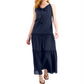 INC International Concepts Women's Tiered Halter Maxi Dress Blue Size XX-Large