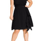 City Chic Women's Ruffled Satin Faux Wrap Dress Black Size X-Small