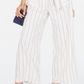 Monteau Women's Striped Belted Jumpsuit White Size Petite Large