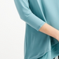Alfani Women's Soft L 3/4 Sleeve Jersey Blouse Green Size Large