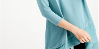 Alfani Women's Soft L 3/4 Sleeve Jersey Blouse Green Size Large