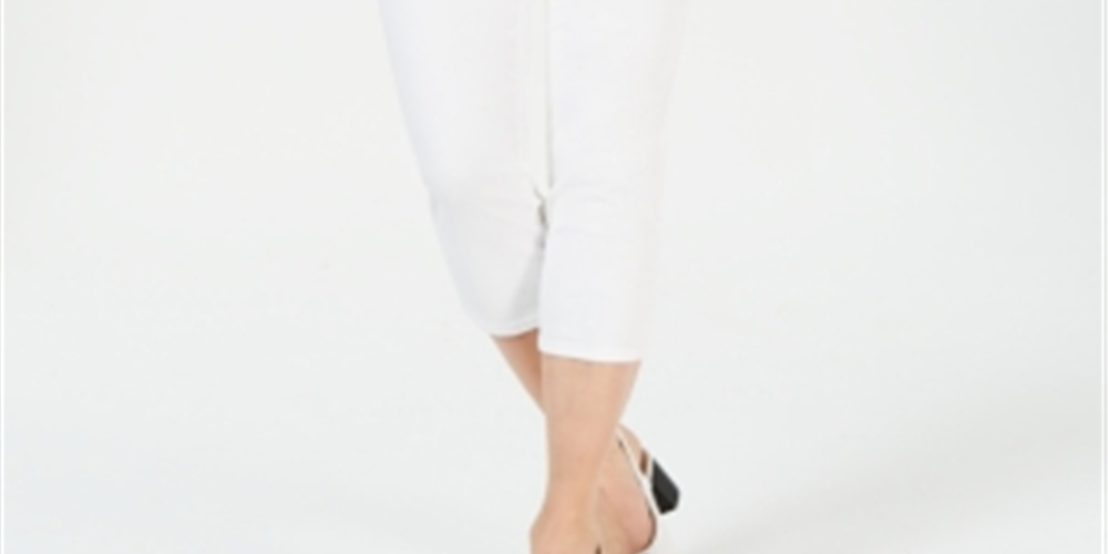 Charter Club Women's Tummy Control Bristol Capri Jeans White Size 16