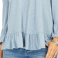 Style & Co Women's Off the Shoulder Ruffled Top Blue Size Petite S
