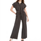 Calvin Klein Women's  Petite Striped Jumpsuit Black  Size 8P