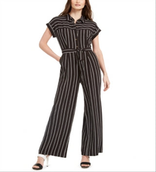 Calvin Klein Women's  Petite Striped Jumpsuit Black  Size 8P