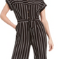 Calvin Klein Women's  Petite Striped Jumpsuit Black  Size 8P