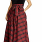 RALPH LAUREN Womens Red Plaid Sleeveless V Neck Maxi Sheath Evening Dress Size 10