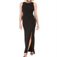 Vince Camuto Women's Sleeveless Mock Maxi Sheath Evening Dress Black Size 4