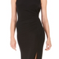 Vince Camuto Women's Sleeveless Mock Maxi Sheath Evening Dress Black Size 4
