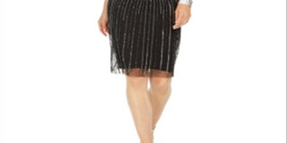 Adrianna Papell Embellished Illusion Sheath Dress Black Size 4