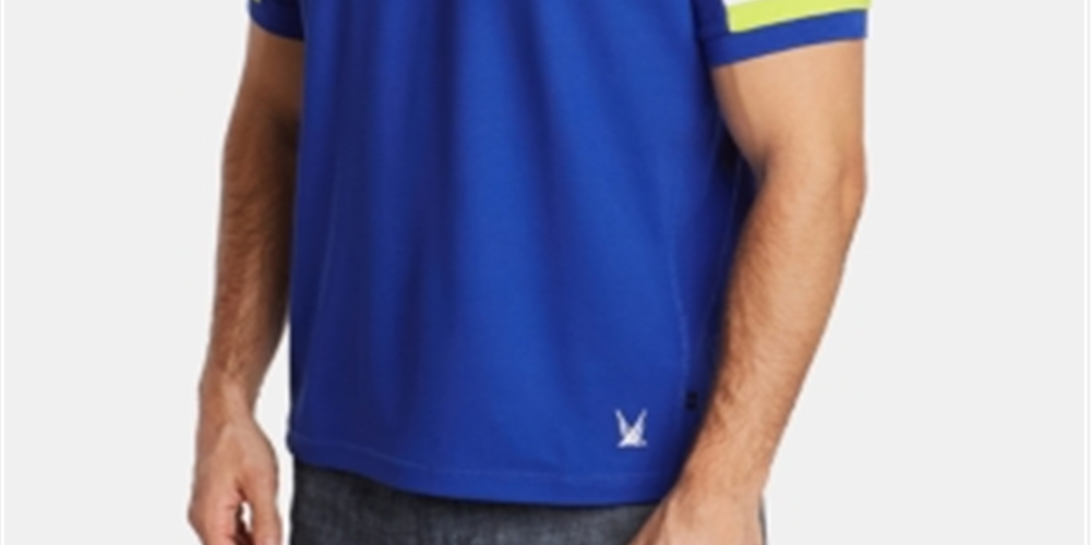 Nautica Men's Classic Fit Moisture Wicking Colorblocked Logo Polo Shirt Blue Size XX-Large