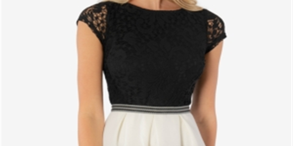 Speechless Women's Fit & Flare Dress Lace Short Black Size Medium