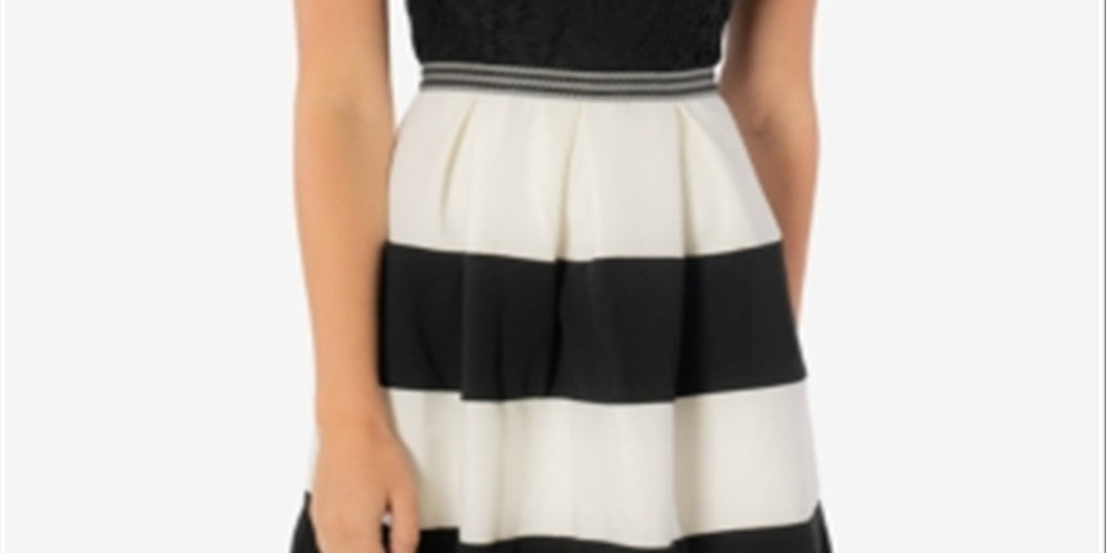 Speechless Women's Fit & Flare Dress Lace Short Black Size Medium