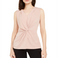 Alfani Women's Twist Front Sleeveless Top Pink Size Petite L