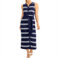 Charter Club Women's Striped Maxi Dress Blue Size XX-Large