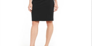 Calvin Klein Women's Zippered 3/4 Sleeve Keyhole Above the Knee Sheath Cocktail Dress Black Size 2