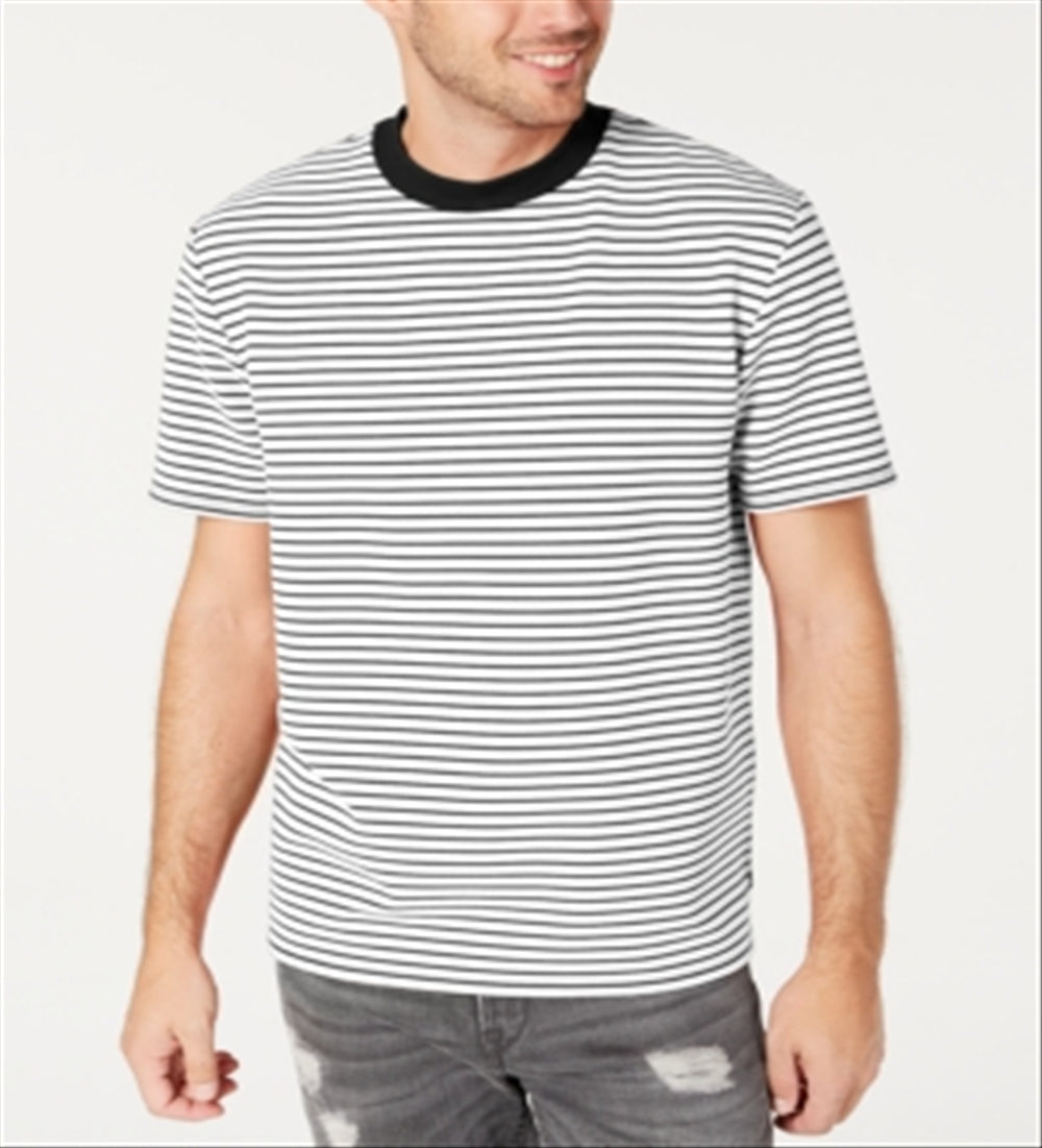 Guess Men's Striped T-Shirt White Size XX-Large