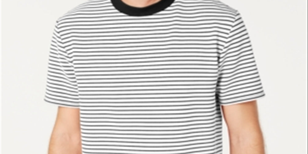 Guess Men's Striped T-Shirt White Size XX-Large