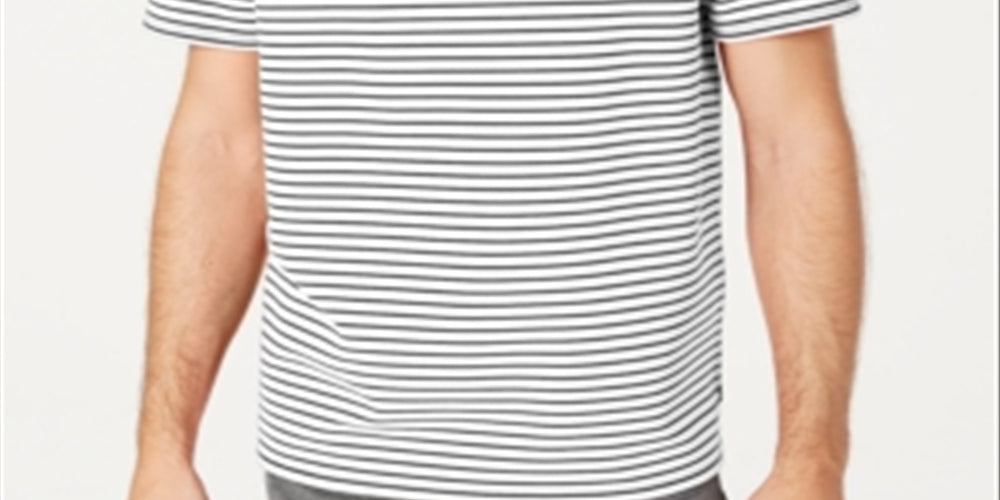 Guess Men's Striped T-Shirt White Size XX-Large