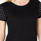 INC International Concepts Women's Jet Midnight Knit Pearl Emebllished Top Black Size X-Large