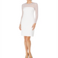 Calvin Klein Women's Sheath Studded Mesh Sleeve Dress White Size 4