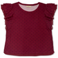 Style & Co Women's Dot Print Flutter Sleeve Top Red Size Small