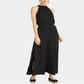 Rachel Roy Women's Halter Maxi Fit Flare Dress Black Size Small