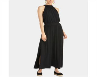 Rachel Roy Women's Halter Maxi Fit Flare Dress Black Size Small