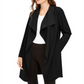 Alfani Women's Wing Collar Draped Front Jacket Black Size Petite Medium