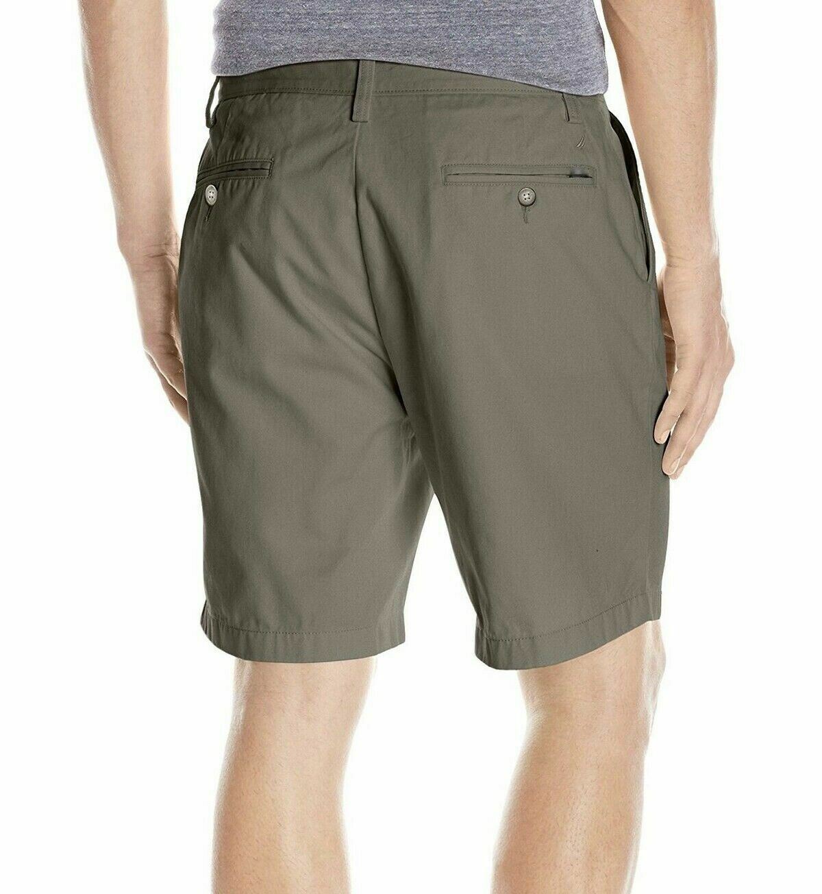 Nautica Men's Stretch Classic Fit Deck Shorts Green Size 42