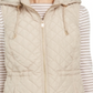 Charter Club Women's Woven Hooded Quilted Vest Tan Size M