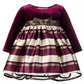 Bonnie Baby Girl's Velvet Jacquard Striped Dress Red Size 12MOS