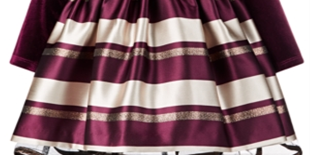 Bonnie Baby Girl's Velvet Jacquard Striped Dress Red Size 12MOS