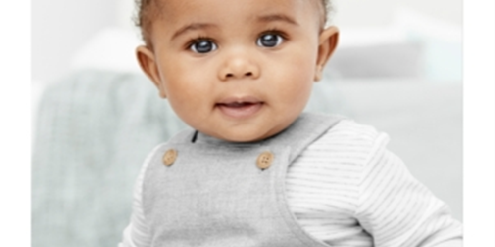 Carter's Baby Boy's 2 Pc Bear Overalls & Striped T-Shirt Set Gray Size Newborn