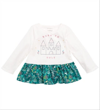 First Impressions Baby Girl's Cotton Peplum Hem Tunic White Size 18MOS