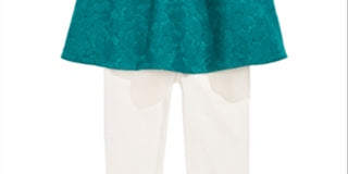 First Impressions Baby Girl's 2 Pc Lace Tunic & Ruffle Leggings Set Green Size 0-3