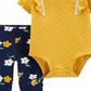 Carter's Baby Girl's 2 Pc Bodysuit & Leggings Cotton Set Yellow Size Newborn