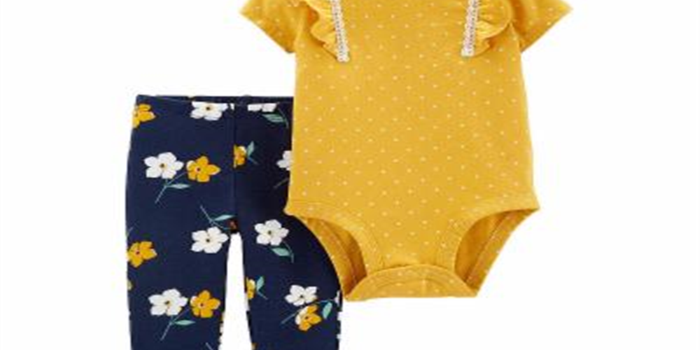 Carter's Baby Girl's 2 Pc Bodysuit & Leggings Cotton Set Yellow Size Newborn