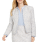 Calvin Klein Women's Open Front Tweed Jacket Gray Size 6