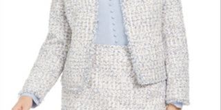 Calvin Klein Women's Open Front Tweed Jacket Gray Size 6