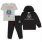 Star Wars Little Boy's 3 Pc Darth Vader Hoodie T-Shirt & Joggers Set Black Size 6