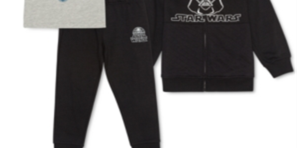 Star Wars Little Boy's 3 Pc Darth Vader Hoodie T-Shirt & Joggers Set Black Size 6