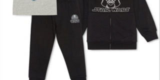 Star Wars Little Boy's 3 Pc Darth Vader Hoodie T-Shirt & Joggers Set Black Size 6