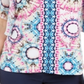 JM Collection Women's Printed Studded Top Blue Size X-Large