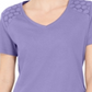 Karen Scott Women's Eyelet Shoulder V Neck Top Purple Size Small