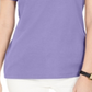Karen Scott Women's Eyelet Shoulder V Neck Top Purple Size Small