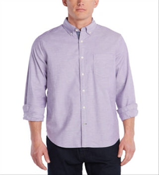 Nautica Men's Solid Oxford Shirt Purple Size Medium